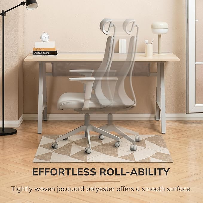 Anji Mountain Rug'd Office Chair Mat for Carpet & Hardwood Floor - Jacquard Woven Top, Anti-Slip Backing, Low Pile, Floor Protector Desk Chair Mat, Office Rugs for Rolling Chairs (36 x 48)