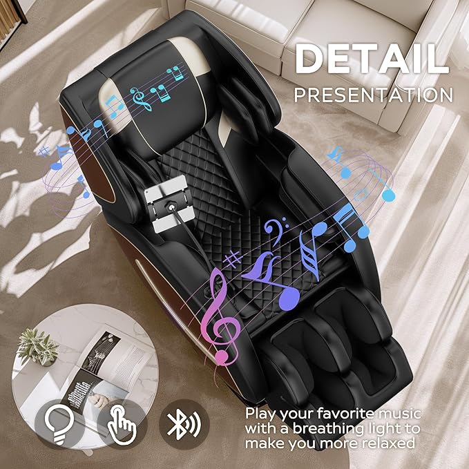 2026 Massage Chair for Full Body 4D Zero Gravity, with Body Scan & Heat Therapy, SL-Track Shiatsu Foot Rollers, Yoga Stretch, Heating Function, for Home Office Use (Brown)