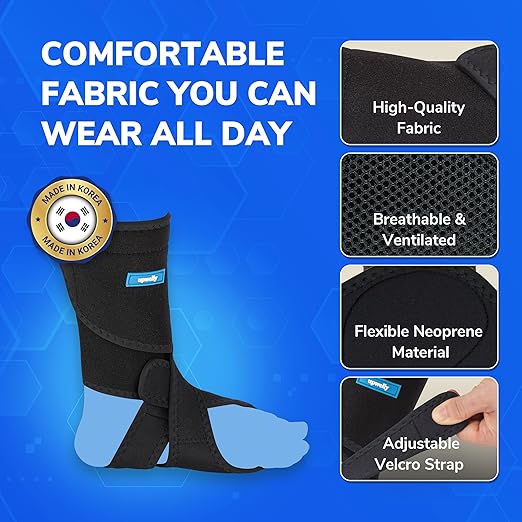 UPWELLY FootLift Pro (RIGHT), Wearable Ankle and Foot Support Brace, For Walking Assistance and Foot Stability with Shoes, Socks, Barefoot Foot Support For Unisex And Plantar Fasciitis Relief, Black