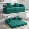 ZEIINPA Convertible Sleeper Sofa Bed, Folding Floor Sofa Bed with Fixed-Shape Frame, Corduroy Floor Sleeper Sofa with Storage Pocket, Futon Boneless Sofa Couch for Living Room, Emerald Green