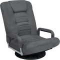 Best Choice Products Swivel Gaming Chair 360 Degree Multipurpose Floor Chair Rocker for TV, Reading, Playing Video Games w/Lumbar Support, Armrest Handles, Adjustable Foldable Backrest - Dark Gray