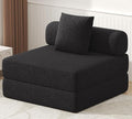 DURASPACE Folding Sofa Bed Convertible Foam Floor Sleeper Mattress Couch with Frame, Single Boneless Fold Out Lounger Chair Bed for Living Room Bedroom (Chenille Black)