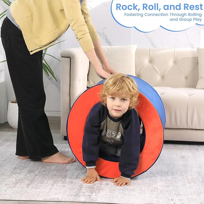 BALAPET Barrel Roll Sensory Chair for Kids, Durable High-Density Foam Sensory Pod, Reinforced Calming Toy with Deep Pressure for Autism, ADHD, Perfect for Classroom Home Use
