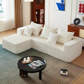102" Sectional Couches for Living Room,Boneless Cloud Couch,L-Shaped Sofa with Oversized Deep Seat,Comfy Couch for Apartment,Compressed Sofa in a Box,No Assembly Required(Corduroy,Beige)