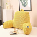 PAJEO Reading Pillow for Sitting in Bed, Large Backrest Reading Pillow with Arm Rest,Back-Rest Support Cushion for Sit Up on Couch, Sofa, and Floor, Dorm Essentials (Yellow Corduroy, Standard(17"))