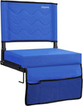 Stadium Seats for Bleachers with Back Support,Bleacher Chairs with Back and Cushion Bleacher Seats Portable Stadium Seats Thick Padded Folding Chair Comfort for Sports Events Blue
