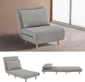 CITTANEO 31" Convertible Sleeper Chair, 3-in-1 Foldable Chair Bed with Pillow, 3-Position Adjustable Backrest, Single Sofa Bed for Apartment, Office, Medium Gray
