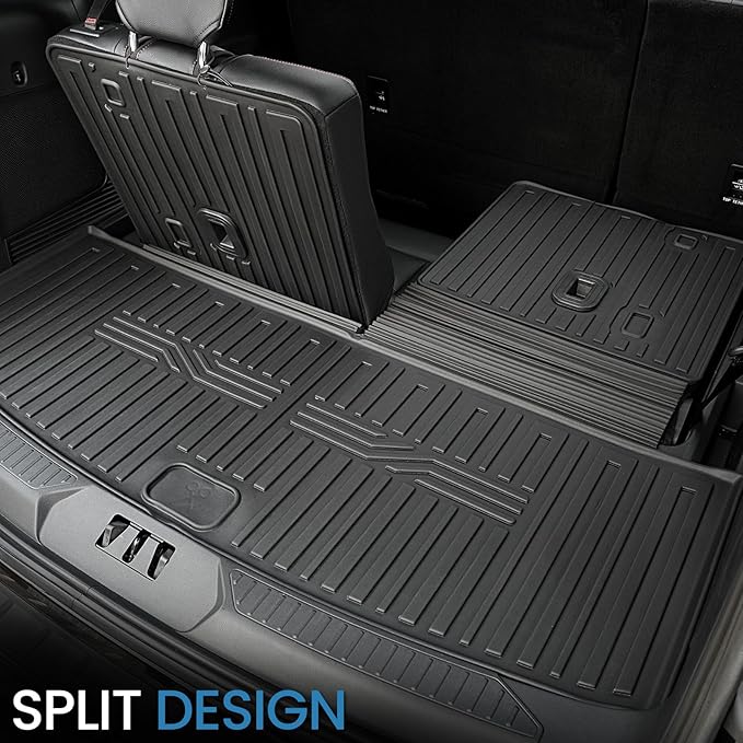 Floor Mats for 2020-2025 2026 Ford Explorer 6 Seats Captain Chairs Car Mat Accessories, All Weather TPE Cargo Mat Backrest Mat Active/ST Line/ST/Platinum(6 Seats Floor Mats+2-in-1 Cargo Mat)