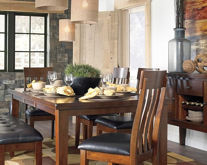 Signature Design by Ashley Ralene Rake Back 19" Dining Room Chair 2 Count, Medium Brown