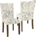 HomePop Classic Parsons Dining Chair - Blue Velvet Paisley Print (Set of 2)