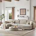 CHITA U Shaped Modular Sectional Sofa with 2 Ottoman, Modern Cloud Couch for Living Room and Apartment, 6 Seat Extra Comfty Sofa, Removable Cover, 141 Inch Width, Taupe