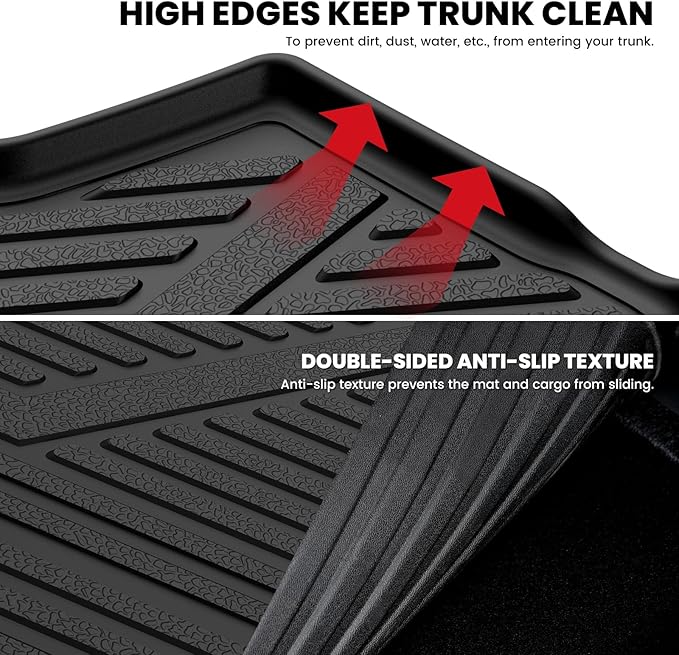 LASFIT Cargo Mat & Backrest Mats for Toyota 2025-2026 4Runner Hybrid(Not Fit Gasoline), All Weather TPE Custom Fit Easy Clean Trunk Mat for 4 Runner 2025 2026 6th gen Hybrid Trunk Mat, Black