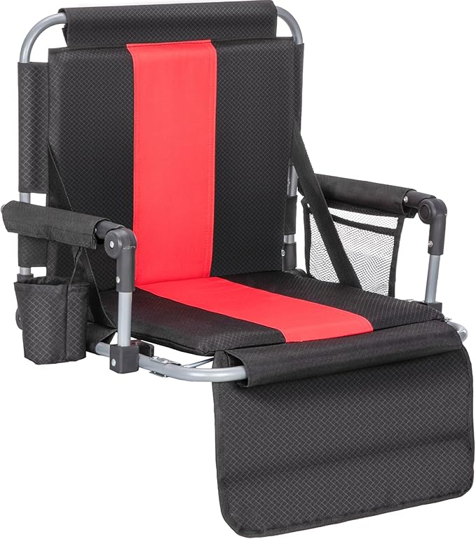 ALPHA CAMP Stadium Seat Chair for Bleachers with Back & Arm Rest