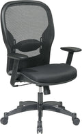 Space Seating 23 Series Breathable Mesh Back Adjustable Manager's Office Chair with Padded Mesh Seat and Heavy Duty Gunmetal Finish Base, Black