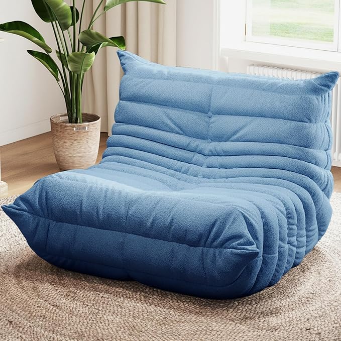 Selyteramy Oversized Bean Bag Chairs for Adults, Giant Beanbag Chair with Memory Foam, Comfy Lounge Chair Lazy Sofa for Apartment, Living Room, Bedroom, Office(Teddy Fabric)