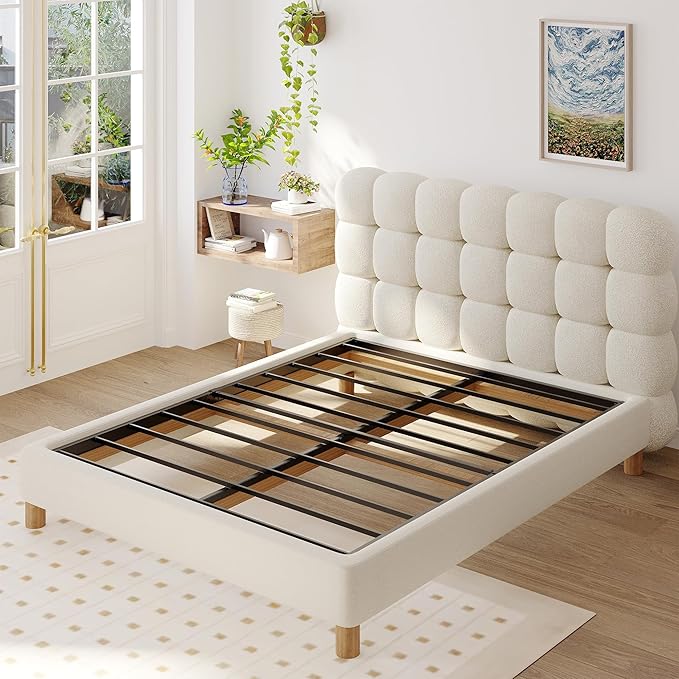 Upcanso California King Box Spring Bed Base 2 Inch, Low Profile Metal Cal King Box Spring Bunkie Board 2 Inch, 3000 Lbs Max Weight Capacity Mattress Foundation, Noise-Free, Easy Assembly