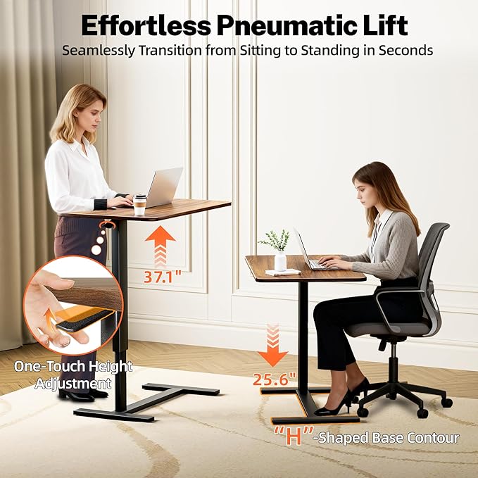 Adjustable Overbed Bedside Table with Wheels(31.2" W), Hospital Bed Table Over The Bed, Mobile Standing Desk Rolling Computer Cart, Laptop Desk with Hidden Casters