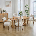 UVV Upholstered Dining Chairs Set of 4, Mid Century Modern Tufted Kitchen Chairs Dining Room Chairs, Velvet Dinner Chair with Wood Legs for Dining Room Kitchen, Beige