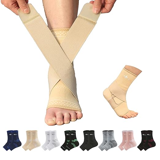 ABIRAM Ankle Brace for Women & Men, Ankle Compression Sleeve with Wrap, Foot Support Sleeve, Ankle Support for Sprained Ankle, Plantar Fasciitis Relief Socks, Achilles Tendonitis, Sport,S