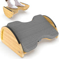 Bamboo Foot Rest for Under Desk at Work - 3-in-1 Reversible Rocking Under Desk Footrest with Foam Cushion and 6 Adjustable Heights, Ergonomic Foot Rest with Washable Cover for Home, Office and Gaming