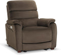 MCombo Power Zero Wall Hugger Recliner Chair for Small Space RV Living Room, Power Recliner with Adjustable Headrest, USB & USB-C Charging Ports, Fabric ST257 (Coffee)