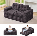 Hobestluk Sofa Couch Loveseat Sofa with Bubble Fabric 2-Seater Sofa for Small Spaces Comfortable Foam Floor Sofa 2 in 1 boneless couch for Living Room Bedroom Apartment or Office (Dark Grey, Loveseat)