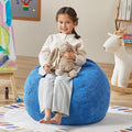 Hobestluk 2.5FT Bean Bag Chair Beanbags Small Bean Bag Chair with Filler Included Teardrop Bean Bag with Removable Cover for Bedroom Living Room (Small, Blue)