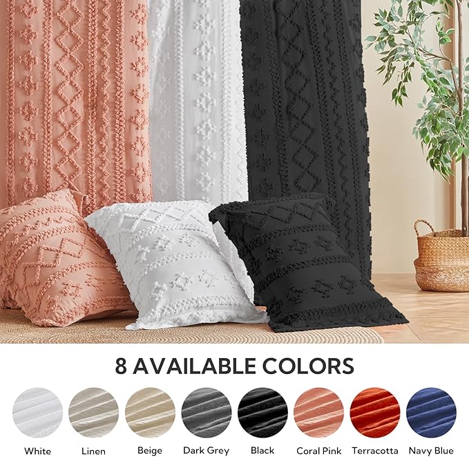 MR&HM Twin XL Comforter Set Black, 5 Pieces Tufted Boho Beddding Sets, Farmhouse Style Bed in a Bag with 1 Comforter, 1 Pillow Sham, 1 Pillowcase, 1 Flat Sheet, 1 Fitted Sheet for College Dorm