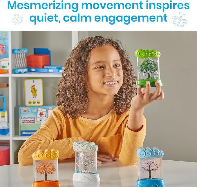 hand2mind Changing Seasons Sensory Tubes, Calm Down Corner Supplies, Quiet Fidgets, Travel Toddler Toys, Preschool Classroom Must Haves, Hands-On Stress Relief Toy, Anxiety Relief Items for Kids