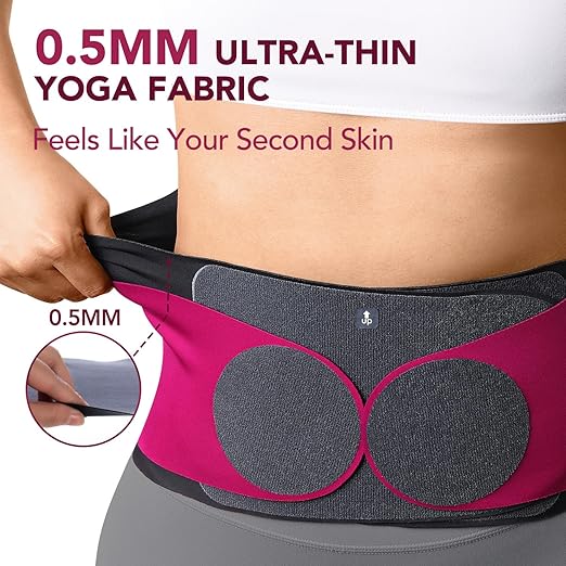 Fitomo 0.5mm Ultra Thin Back Brace for Women Men, Seamless Yoga Fabric for All Day Comfort, Wear under Clothes, Enhanced Lumbar Pad for Lower Back Pain Relief, Sciatica, Posture, Lifting, Rose, Size XL