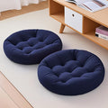 4Pcs Floor Pillows for Adults, 22x22 Inch Meditation Cushions, Large Round Sitting Cushion Living Room Memory Foam Pillow for Sitting (4, Navy, 22x22x4 Inch)