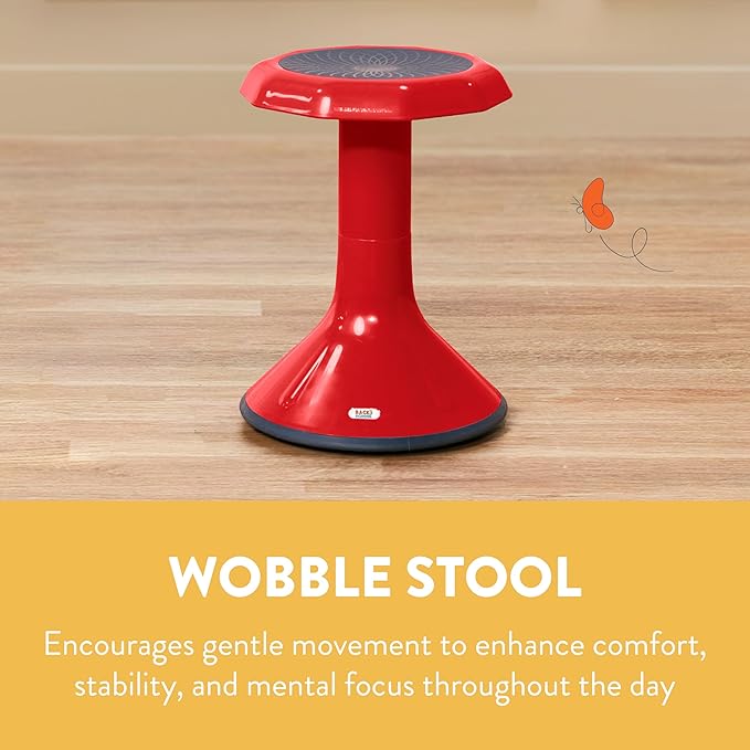 Wobble Stool, 18", Flexible Seating, Red