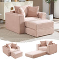 Boneless Chaise Lounge Chair Indoor, All-Foam Convertible Lounge Chair with No Frame, Wide Reclining Floor Lounger for Reading, Napping & Relaxation, No Assembly Needed (Pink)