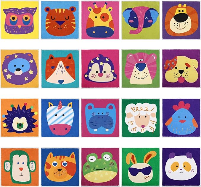 HiiARug Crazy Carpet Circle Seats,18x18Inch Classroom Sitting Dots,20pcs Carpet Spots Flexible Floor Cushions Seat for Kids Playroom Preschool, Daycare,Elementary