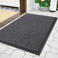Yimobra Doormat Outdoor Indoor Entrance 29.5 x 17, All-Season All-Weather Front Door Mat, 100% Waterproof Welcome Matt for Floor Garage Outside Entry, Stain and Fade Resistant,Gray White