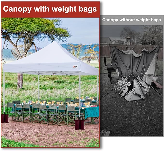 ABCCANOPY Canopy Weights 120 LBS Tent Sand Bags,4pcs-Pack (Burgundy)
