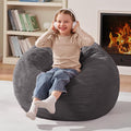 Homguava 2FT Bean Bag Chair,Teardrop Bean Bags Small Beanbag Chair with Memory Foam Filled and Ultra Soft Corduroy Cover for Living Room, Bedroom (Grey)