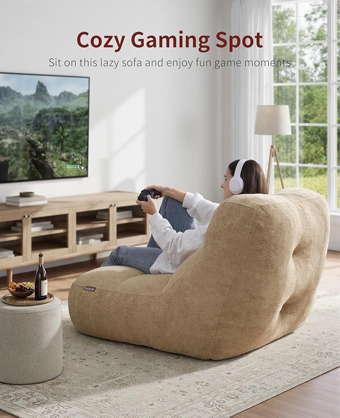 Relefree Goliath Bean Bag Chairs for Adults,Cozy Bean Bag Comfy Chair,Plush Memory Foam Filling,Oversized Reading Chair for Living Room,Bedroom,Large Fireside Chairs for Lounge,Gaming,Relaxation