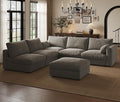 Cloud Modular Sectional Sofa Couch with Storage Ottoman, 99" Oversized Sectional Couches for Living Room, Cloud Modular L-Shaped Sofa with Chaise, 6 Seater, Chenille, Light Gray