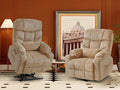 CDCASA Oversized Dual Motor Lay Flat Power Lift Recliner Chair with Massage, Heat, Textile Infinite Position Large Recliner Chairs for Big Men & Elderly, Lumbar Pillow, USB & Type-C Ports,2PCS, Beige