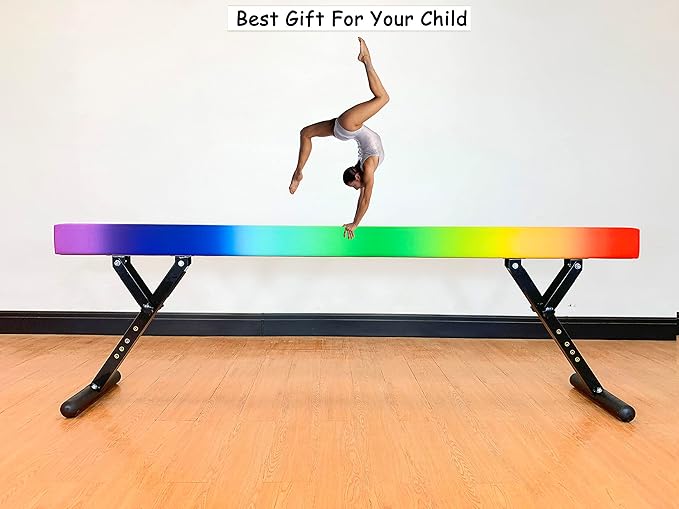 MARFULA Adjustable Balance Beam 8 ft Gymnastic Beam Adjustable Height for Kids and Teenage of All Gymnastic Levels, Gymnastic Training Beam Gymnastic Equipment for Athlete Home and Gym Club Use