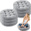 Jerify Floor Pillow Cushions 22 x 22 Inch Round Square Large Meditation Floor Pillow for Classroom Adult Meditation Picnic Party Cushion for Seating Gift Christmas(Round,Light Gray,6 Pcs)