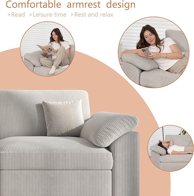 EASE MOOSE Oversized Sectional Modular Sofa,Large L Sectional Couch Wide Deep Seat Modular Cloud Couch,Removable Cover