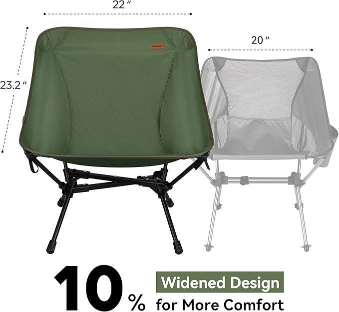 TOBTOS 2 Pack Ultralight Camping Chair, Portable Folding Backpacking Chair, Compact Camping Chair with Carry Bag for Outdoor Camp Hiking Backpack Travel (Green)