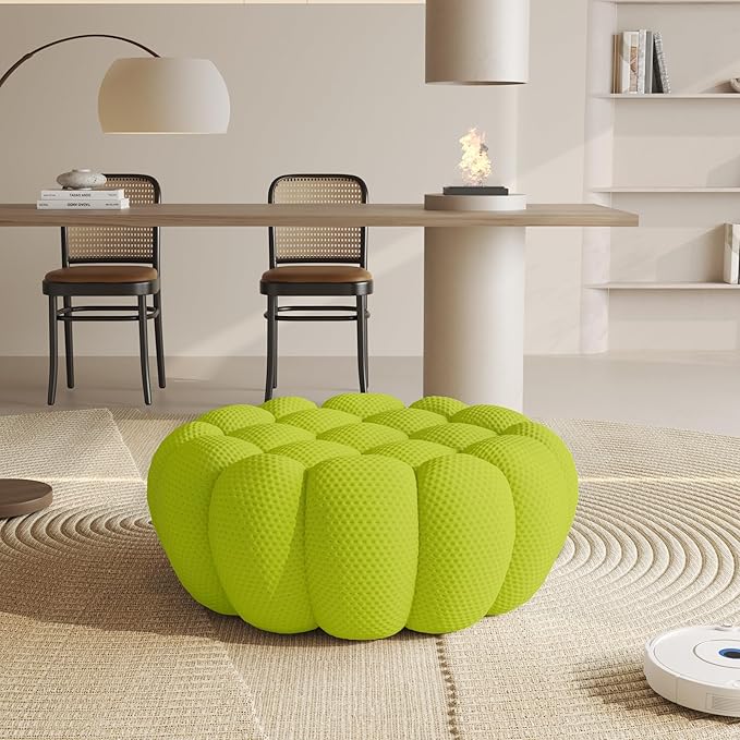 WJShome Bubble Couch,42" Modern Curved Sofa, Morden Lazy Floor Sofa, Memory Foam Bean Bag Floor Couch Lounge Chair for Living Room, Office, Apartment (Lemon Green)