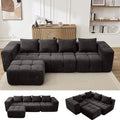 119" Boneless Couch, Cloud Sectional Couch with Deep Seat, High-Density Memory Foam and Chaise, Sectional L Shaped Sofa, Boneless Couches for Living Room, No Assembly Required Tufted Sofa, Dark Grey