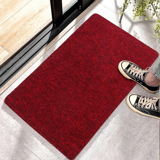 Indoor Ultra Thin Doormat, Low Profile Inside Doormats, 30" x 17" Absorbent Strong Dirt Trapper Door Mat, Non Slip Rubber Backing Welcome Mat for Patio, Porch,Outdoor Entrance,Christmas Party