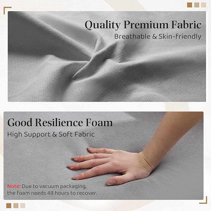 Bezseller Oversized Accent Chair, 33.5'' Wide Seat Comfy Armchair with 2 Pillows, Upholstered Big Reading Chair, Modern Single Sofa Chair for Living Room Bedroom Apartment Office, Grey