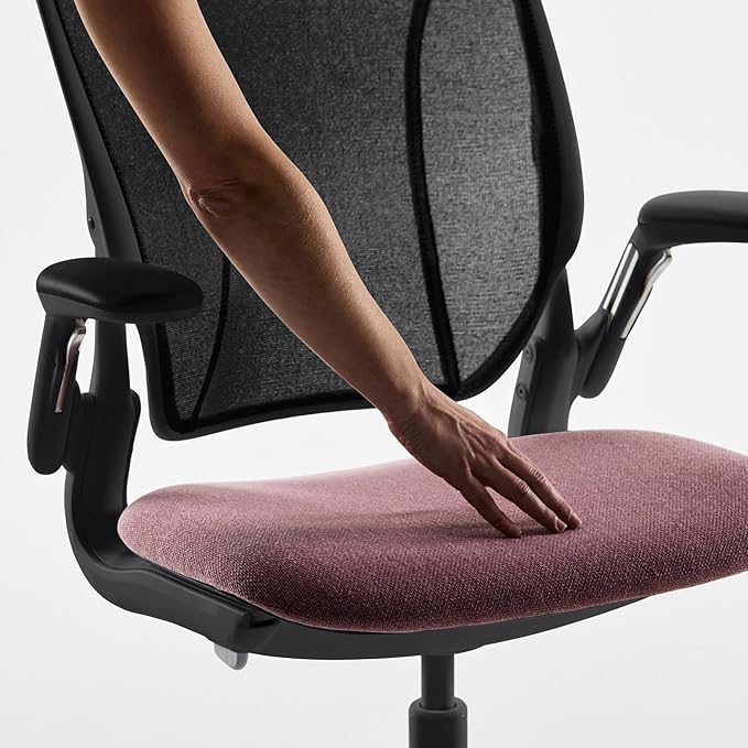 Humanscale World LM Poppy Seed Catena Mesh Ergonomic Office Chair for Desk with Slate Gray Autumn Seat, Adjustable Simple Desk Chair, Gray Frame