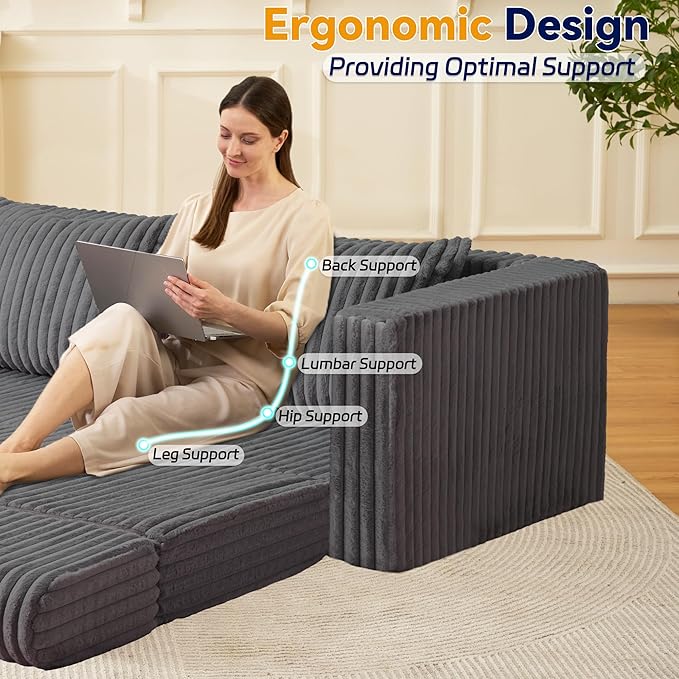 HABUTWAY Folding Sofa Bed, 2 in 1 Convertible Sleeper Chair with 2 Pillows, Portable Fold Out Chair Bed with Armrest, Comfy Floor Couch, Lazy Sofa for Living Room Bedroom Dorm Home Office, Grey